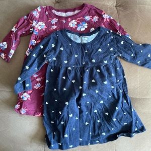 2 Girls Toddler Kids Baby 6-12 months dresses long sleeve